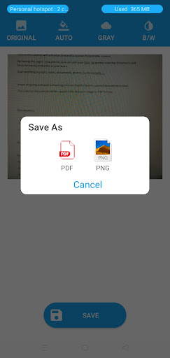 Document scanner Screen 2