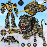 Army Tank Lion Robot Car Games icon