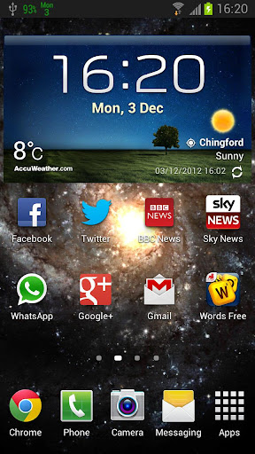 Android application Date in Status Bar HD screenshort