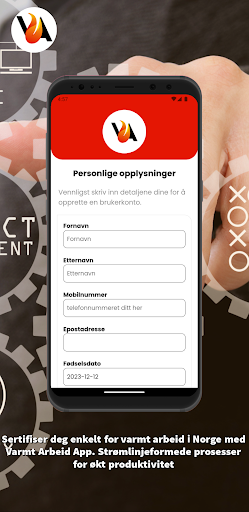Varmt Arbeid App Screen 2