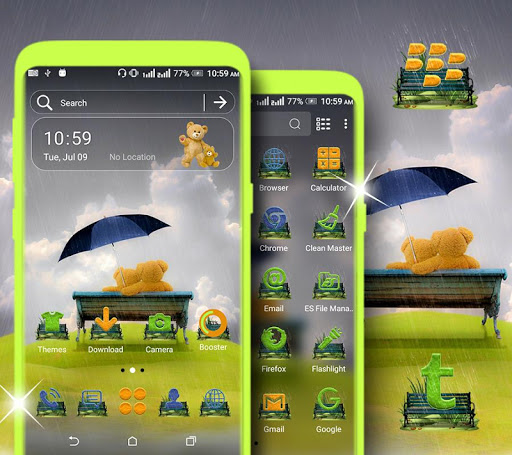 Android application Rainy Teddy Launcher Theme screenshort