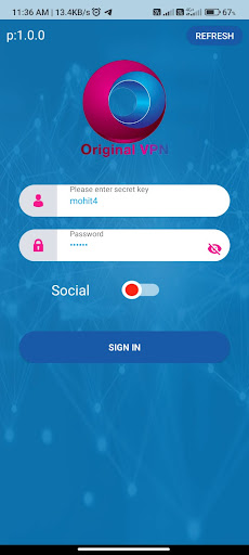 Android application OriginalVPN screenshort