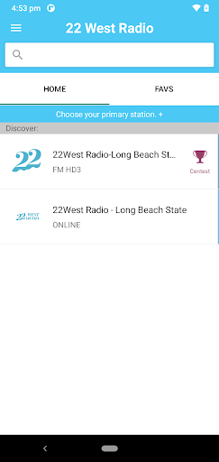 Android application 22 West Radio screenshort
