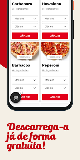 Android application Telepizza Portugal screenshort