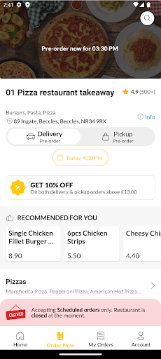 01 Pizza restaurant takeaway