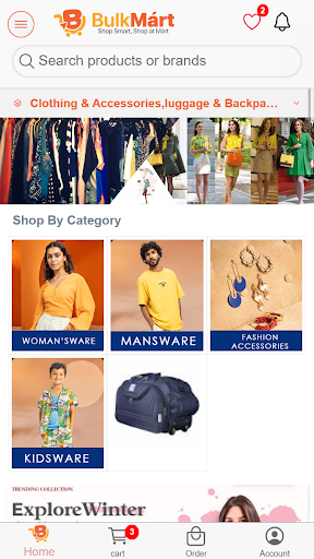 Android application Bulk Order Mart screenshort