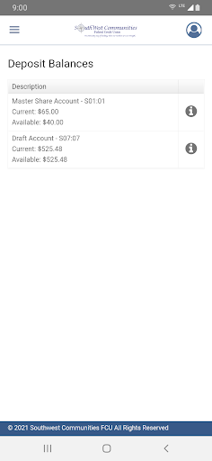 SouthWest Communities FCU Screen 2