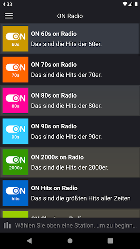 Android application ON Radio – Tune in und höre üb screenshort