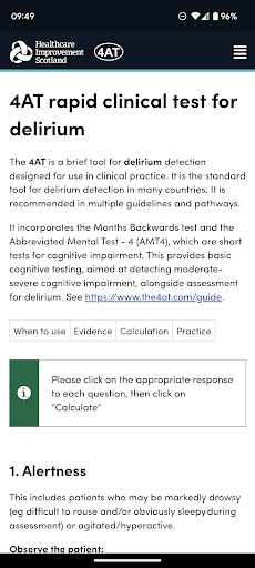 Android application 4AT Delirium Assessment Tool screenshort