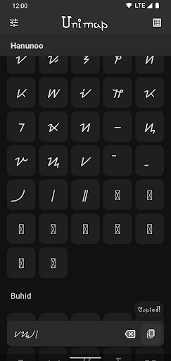 Unimap - Unicode Characters Screen 2