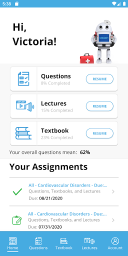 Android application EM Coach screenshort