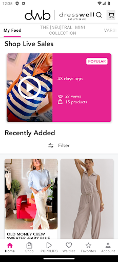 Android application DressWell Boutique screenshort