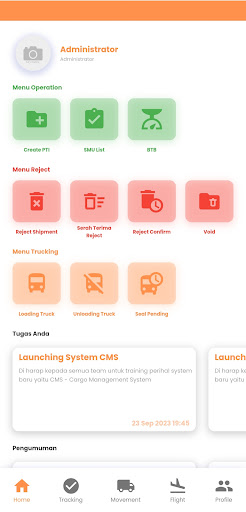 CMS - Cargo Management System Screen 3