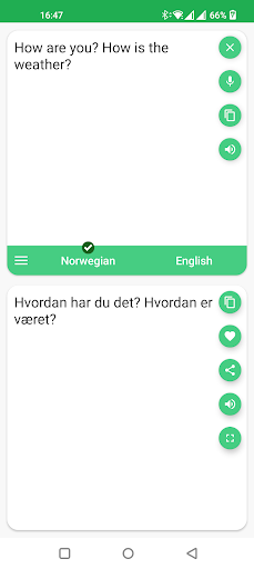 Android application Norwegian English Translator screenshort
