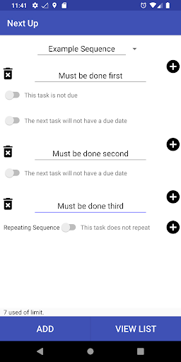 Next Up | Custom to-do list Screen 3