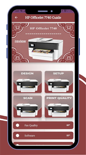 Android application hp officejet  7740 Guide screenshort