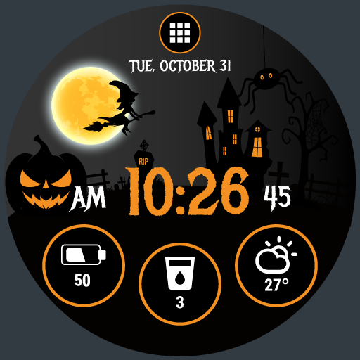 Halloween Watch Face HuskyDEV Logo