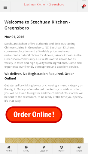 Android application Szechuan Kitchen - Greensboro screenshort