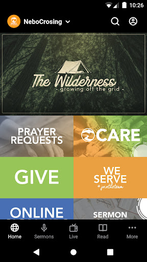 Android application Nebo Crossing Church screenshort