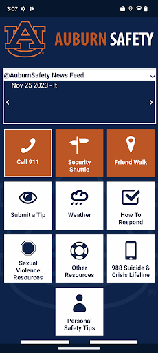 Android application Auburn Safety screenshort