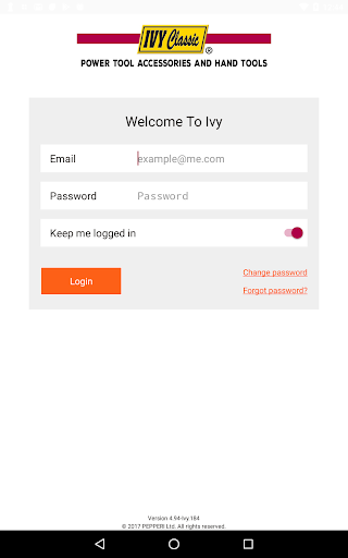 Android application Ivy Classic Ordering App screenshort