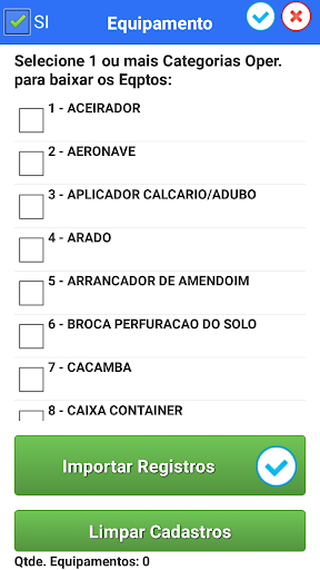 Android application Minha Qualidade de Operações screenshort