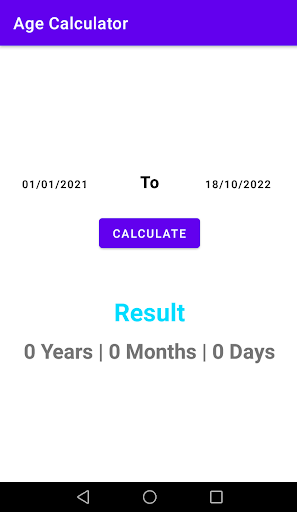 Android application Age Calculator screenshort