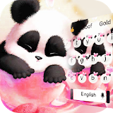 Cute pink panda keyboard icon