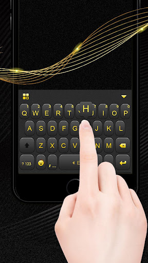 Android application Luxury Golden Black Keyboard T screenshort