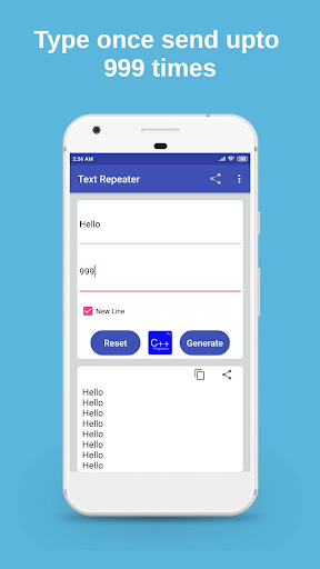 Text Repeater Screen 2