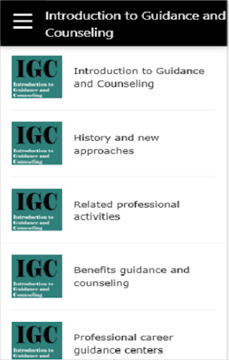 Android application Guidance and Counselling screenshort