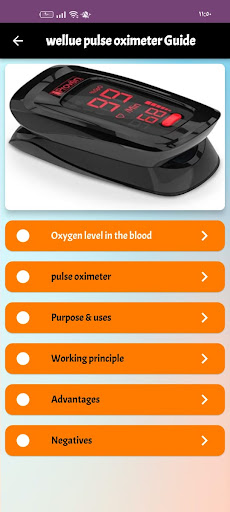 Android application wellue pulse oximeter Guide screenshort