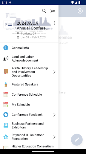 Android application ASCA Annual Conference screenshort