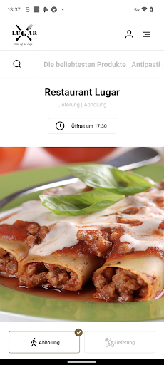 Android application Restaurant Lugar screenshort