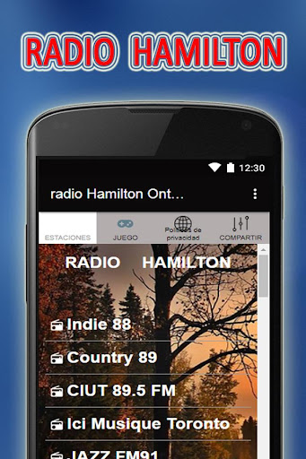Android application radio Hamilton Ontario Canada screenshort