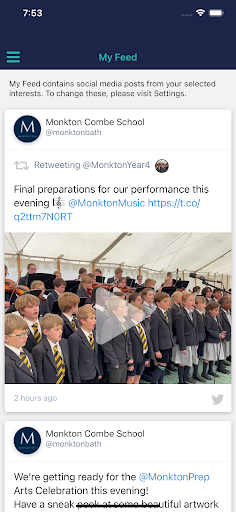 Android application Monkton Combe School screenshort