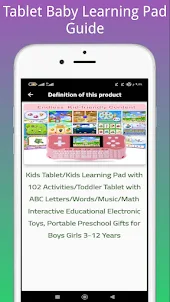 Tablet Baby Learning Pad Guide