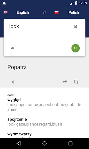 Android application Polish English Dictionary screenshort