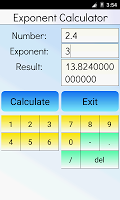 screenshot of Exponent Calculator
