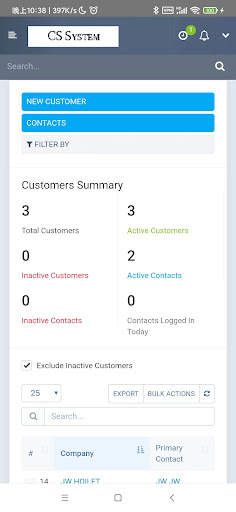 CS CRM Screen 2