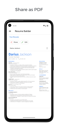 Resume Builder, X - PDF resume Screen 3