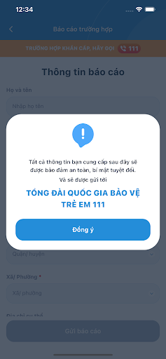 Tổng đài 111 Screen 3