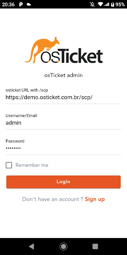 Android application osTicket Admin screenshort