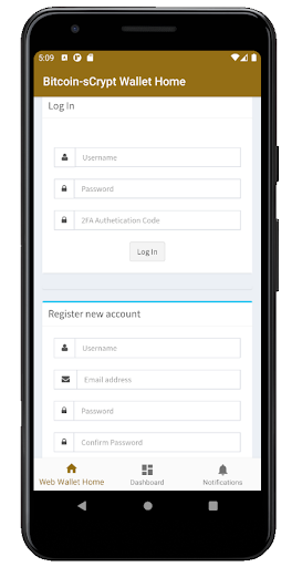 Bitcoin-sCrypt [BTCS] Wallet Screen 2