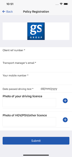 GS Group Claims App Screen 2