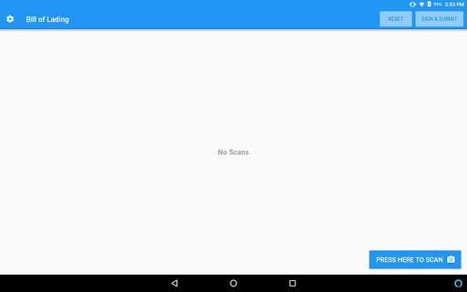 Bill of Lading Truck Pick-Up