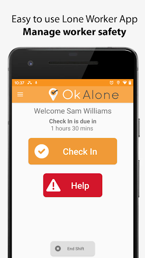 Android application Ok Alone - Lone Worker App screenshort