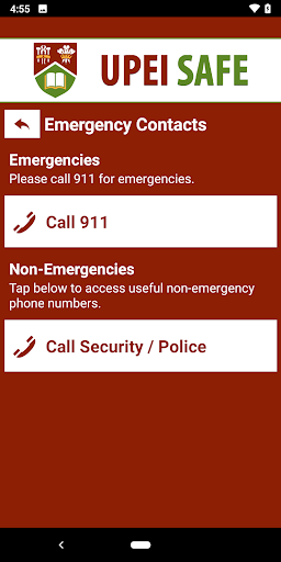 UPEI SAFE Screen 2