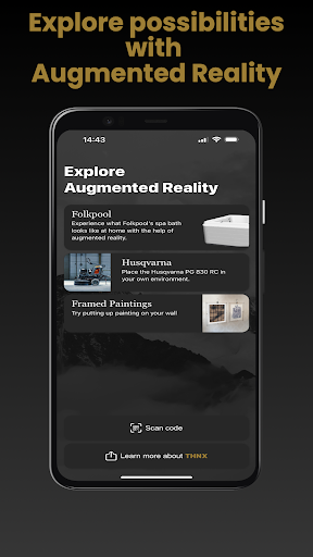 Android application THNX AR Experience screenshort
