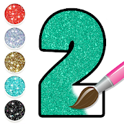 Glitter Number Coloring and Drawing Book